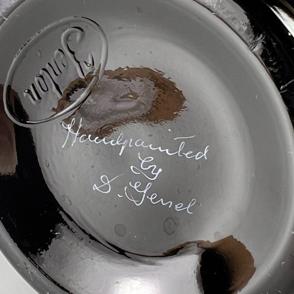 Fenton Silver Poppies On Ebony Black Burnished Silver Vase Hand Painted Signed - Picture 8 of 15